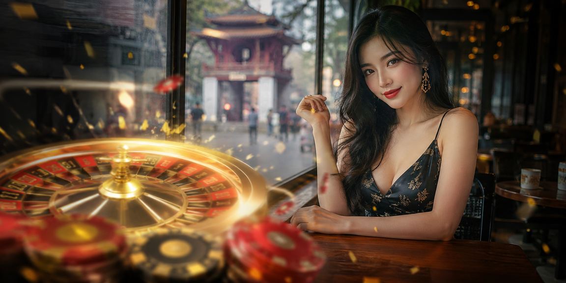 Bàn roulette tại Hà Nội bên tách cà phê Việt Nam truyền thống